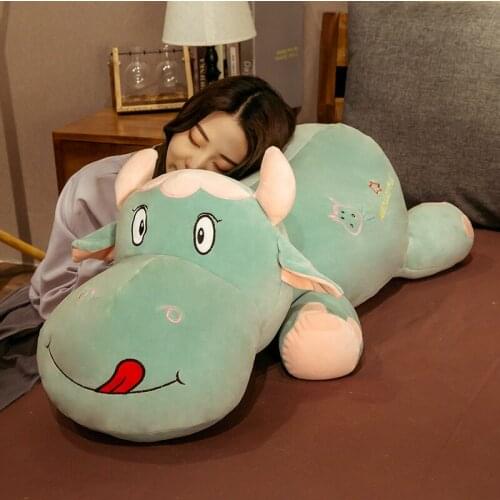 New Cuet Large Size Cows Plush Toy Soft Cattle Stuffed Animal Toys Ox Doll Cow Pillow Cushion Girls Children Birthday Present