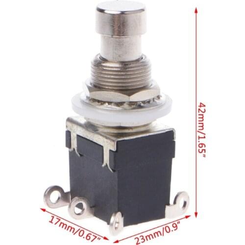 OOTDTY Plastic+Metal AC 250V/2A 125V/4A 6 Pins DPDT Momentary Stomp Foot Switch For Guitar DPDT Stomp Foot Switch