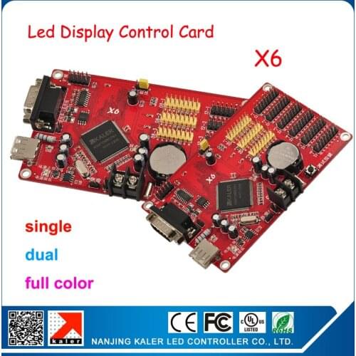 Kaler RGB full color X6 96*9999 pixel infinite width infinite program led moving text display control card led screen controller