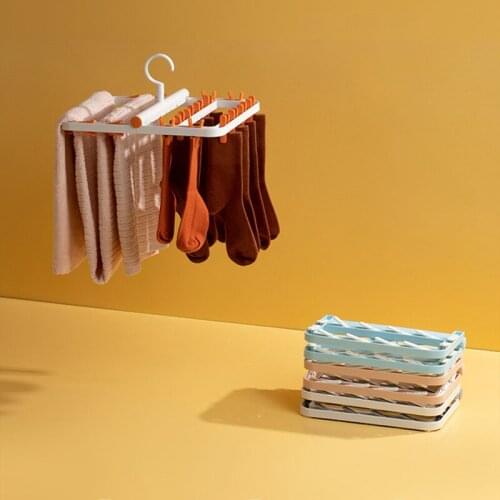 24 Clips Foldable Socks Underwear Hanger Quilt Sheet Rack Clothespin Windproof Drying Holder Storage Clothes Hanger Organizer