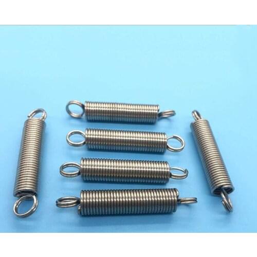 Extension spring 304 stainless steel wire 1mm OD 8.5mm L 50mm spring x30