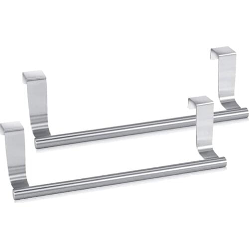 Towel Rack for Cabinet, Strong Steel Kitchen over Cabinet Towel Bar Rack - 2 Pack