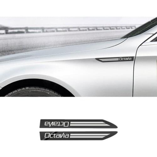 2PCS Stainless Steel Side Wing Badge Emblem Fender for Skoda Octavia A5 A7 Fabia Superb Accessories Car-Styling