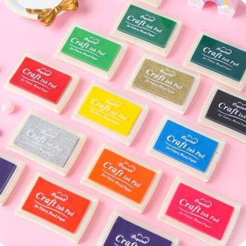 14 Kinds Of Colors Colorful Inkpad For DIY Handmade Craft Rubber Wood Paper Stamp Finger Funny Print Scrapbooking Accessories