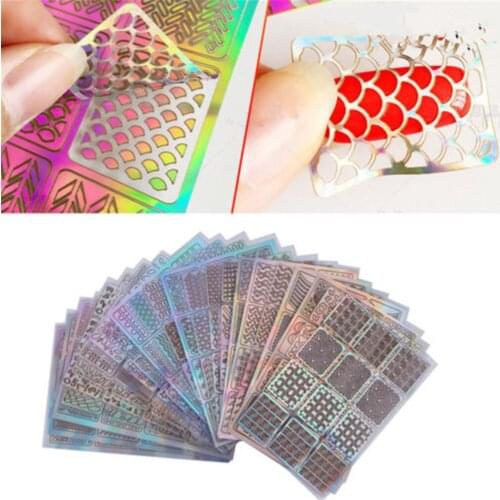 6/12/24PCS Hollow Nail Sticker Fashion Self-Adhesive Manicure Sticker Nail Art Accessories Manicure Sticker