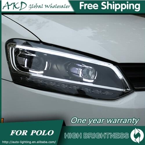 AKD Car Styling for 11-18 VW Polo Headlights New Polo LED Headlight DRL Bi Xenon Lens High Low Beam Parking Fog Lamp Accessories