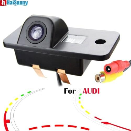 Car Rear View Parking Camera Intelligent Dynamic Trajectory Line CCD Night Vision For Audi A3 A4 A6 A8 Q5 Q7 A6L