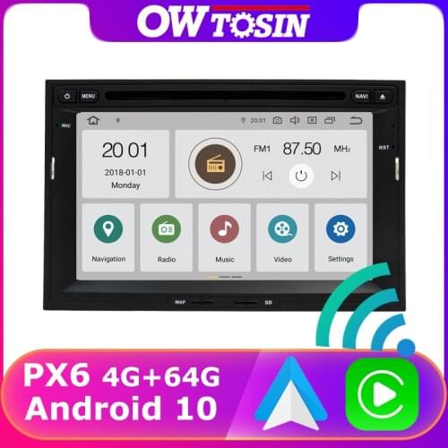 PX6 4+64G Android 10 Car GPS Radio For Peugeot 3008 5008 Partner Citroen Berlingo Auto Stereo Carplay TDA7850 Bluetooth 5.0 WiFi