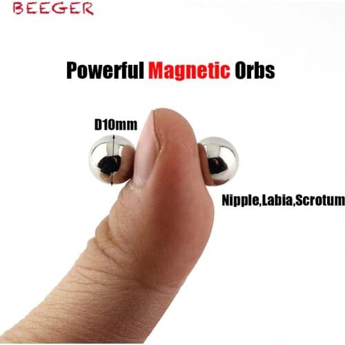 BEEGER 2 pair XL Ultra Powerful Magnetic Orbs,BDSM Nipple Clamps Strong Magnetic Orbs Clitoris Bondage Sex Toys for Couple