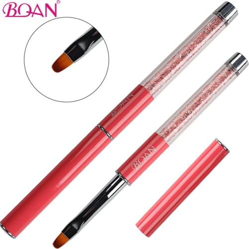 BQAN 6# Nail Oval Brush UV Gel Brushes Acrylic Nail Art Design Builder DIY Wood Nail Tools Nail Art Brush Pen Painting Drawing