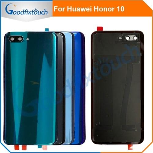 For Huawei Honor 10 Back Battery Glass Cover Panel Rear Door Case For Honor 10 Honor10 Back Cover Housing With Camera Lens