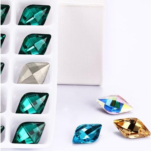 9x14mm Lemon Nails Art Colorful Loose Rhinestones Pointback K9 Glass Strass Crystal for Clothing Crafts DIY Jewelry Making