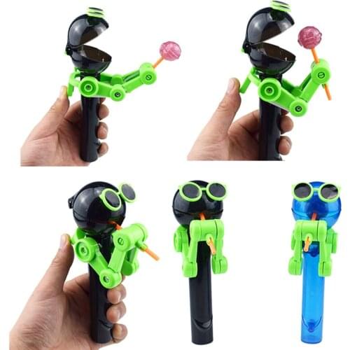 Kids Eating Lollipops Robot Stand Tool Dustproof Candy Holder Gifts Children Toy AN88