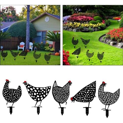 DIY Fairy Garden Chicken Weatherproof Outdoor Stakes Yard Party Décor Gift