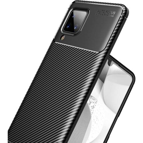 For Samsung Galaxy A12 Case Bumper Silicone Anti-knock Carbon Fiber Cover For Samsung A12 Case For Samsung A12 5G Cover 6.5 inch