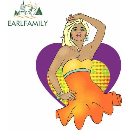 EARLFAMILY 13cm x 9.8cm for Summer Pinup Cartoon Vinyl Decal Suitcase Personality Motorcycle Helmet JDM Assessoires Car Stickers