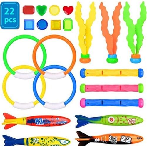 Diving Game Toys Set Swimming Pool Throwing Toy Dive Swim Rings Circle Underwater Kids Summer Gift Beach Pool Accessories 2020
