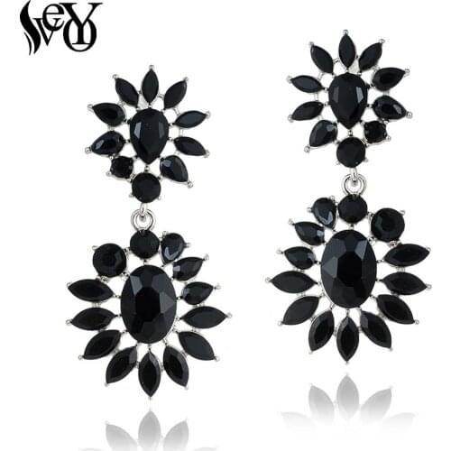 VEYO Classic Round High Quality Crystal Drop Earring Vintage Hollow Earrings for women Fashion Jewelry Gift