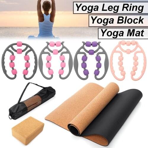 TPE Yoga Mat 5mm For Beginner Non-slip Mat Yoga Sports Exercise Pad With Yoga Blocks For Home Fitness Gymnastics Pilates Mats