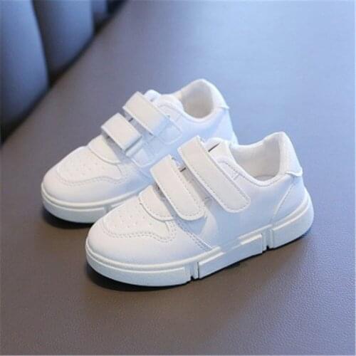 Kids Flat Sneakers Boys Shoes Girls Trainers Children Leather Solid White School Student School Childrens Shoes