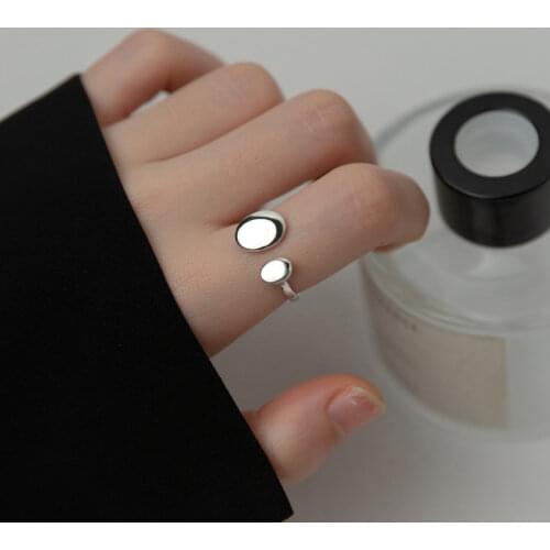 Vintage Rings For Women Jewelry Silver 925 Water Drop Shape Asymmetry Adjustable Punk Femme Gift Retro Unusual MIQIAO