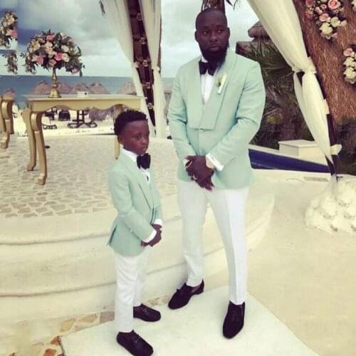 2020 Mint Green 2 Pcs Mens Tuxedo Groom Suits Men for Wedding Boy Suits Best Man Blazer Jacket Pants Prom Party Terno Masculino