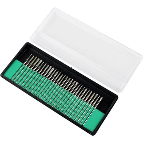 30Pcs/Set Manicure Pedicure Electric Nail Art Silver File Drill Bits Kit 3/32 File Shank Nail Art Tool