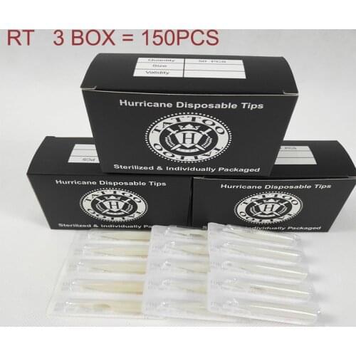 Tattoo Tips 150PCS RT Round Tip Tattoo Disposable Nozzle Tip for beginners tattoo kits supply Hurricane tattoo needle White