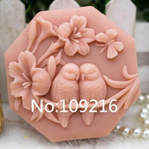 New Product!! 1pcs Flowers and Birds (ZX323) Food Grade Silicone Handmade Soap Mold Crafts DIY Silicone Mould