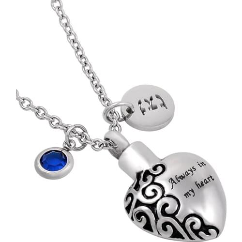 Stainless Steel Heart Cremation Urn Pendant Vintage Pattern Urn Necklace Fish Urn Cremation Jewelry Necklace For Ashes