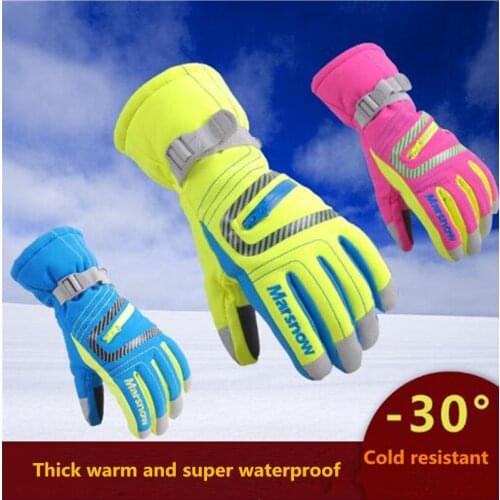 Marsnow winter outdoor professional ski gloves girls children adult waterproof warm gloves children windproof snowboard gloves