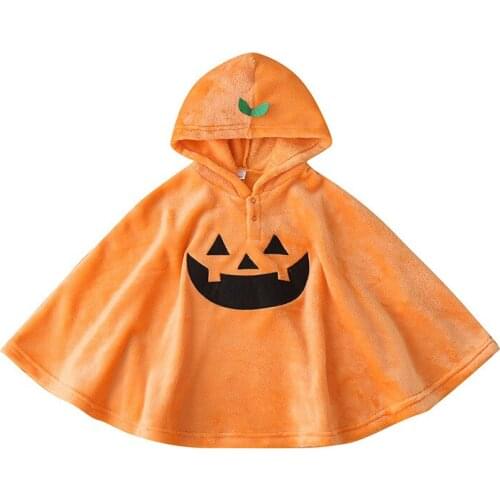2020 Unisex Baby Halloween Clothes Polyester Baby Girl Clothes Cape Pumpkin Cloak Outwear Baby Boy Clothes Hooded