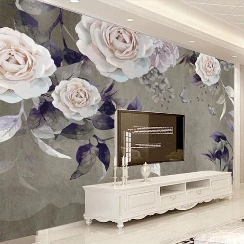 Custom Photo Wallpaper European Style 3D Rose Flowers Murals Living Room Bedroom Background Wall Decor Papel De Parede Wallpaper