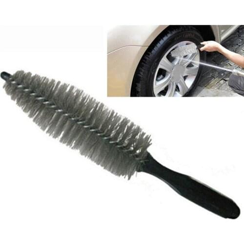 Portable Car Wheel Rim Detailing Wash Brush Not Scratched Tire Soft Bristle for Rim Exhaust Tips Motorcycles Cleaning Supplies
