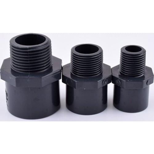 1/2"To 2" UPVC Male Thread Straight Connectors Water Pipe Quick Equal Connector Garden Irrigation Aquarium Water Supply Pipe