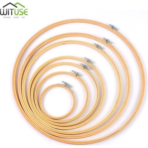 10-36cm DIY Wooden Natrual Bamboo Handy Cross Stitch Machine Embroidery Hoop Ring Bamboo Frames For Fabric Painting