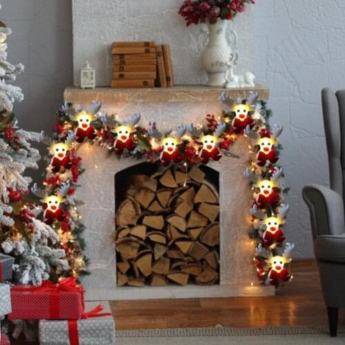 Christmas Fairy Lights Deer LED Lights Battery Light Christmas Tree Lights Xmass Decoration For Home Gifts For New Year 2021