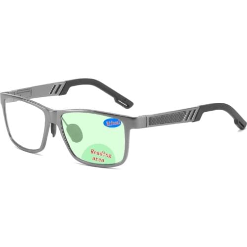 2021 Square Bifocal Reading Sun Glasses Women Men Outdoor Photochromic Presbyopia Sports Reading Sunglasses Diopter with Box NX