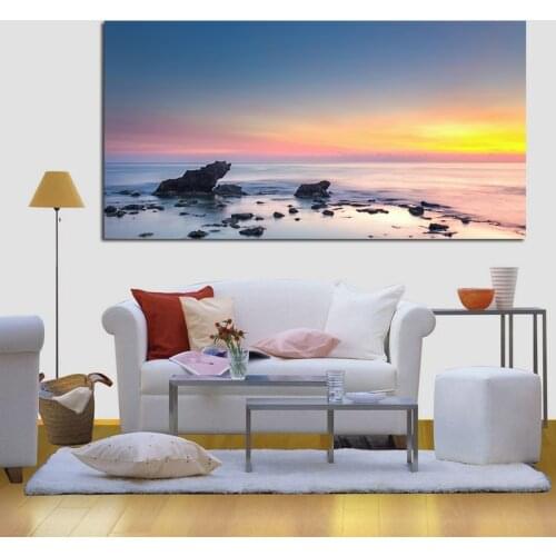Modern Canvas Pictures Ocean Prints Wall Art Canvas Sunset Seascape Paintings Home Decor For Living Room Unframed