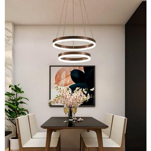 Modern LED Droplight Pendant Light Livingroom Parlor Dining Room Hall Luxury Chandelier Pendant Lamp Art Designer Circle Light