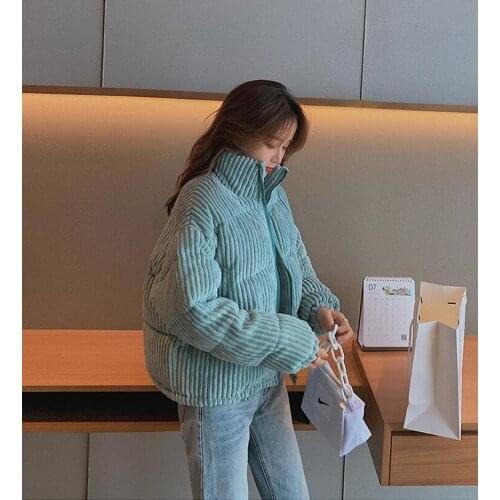 Autumn Winter Corduroy Basic Jeans Jacket Warm Lambswool Bomber Jacket Women Long Sleeve Jacket Casual Denim Jacket 2020 CL759-1