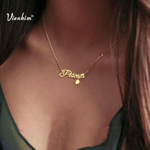 Vienkim Fine Jewelry Necklace Women Letter Necklaces For Women Wedding Gift Sterling Chains Letters English Font Chain
