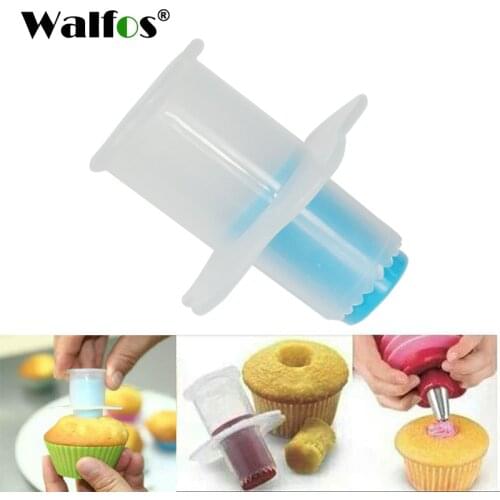WALFOS 1 Piece Plastic Cake Digging Holes Device Cupcake Corer Tools Muffin Cake Pastry Corer Model Plunger Cutter Decorating