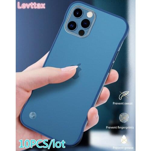 10Pcs For iPhone 12 Ultra Thin Frameless Case For iPhone 11 Pro Max XS XR X 6 6S 7 8 Plus SE 2020 Matte Clear Phone Hard Cover