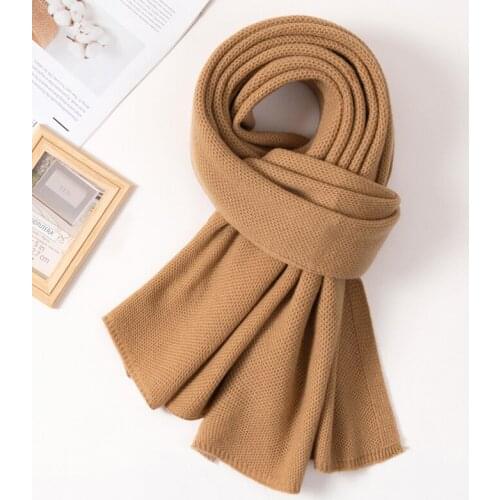 100% Lamb Wool Scarf Men Winter Neck Scarves Warm Large Pashmina Dark Grey Shawl Wrap Foulard Thicken Knitted Cashmere Scarves