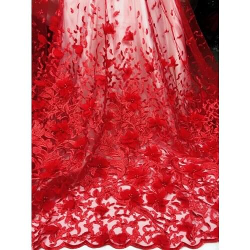 2020 NEW design 3D tulle Lace High Quality African beaded Lace Fabric French Fabric for sewing PARTY DRESS