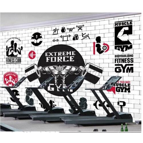 3d wallpaper 3d murals wallpaper for walls 3 d Gym mural custom Background wall brick wall fitness club background wall decor