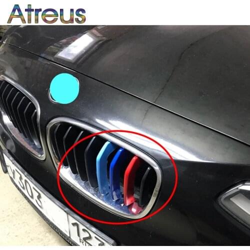 Atreus 3pcs For 2003-2011 BMW 1 series BMW E87 E81 E82 E88 116 118 120 130 135 M Performance Front Grille Trim Strips Cover
