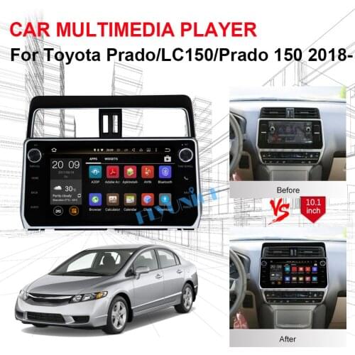 10.1 Inch IPS Screen 4GB RAM Android Car Radio Stereo with Bluetooth For Toyota Prado/Prado 150 2018 Up Car Video Player Wifi