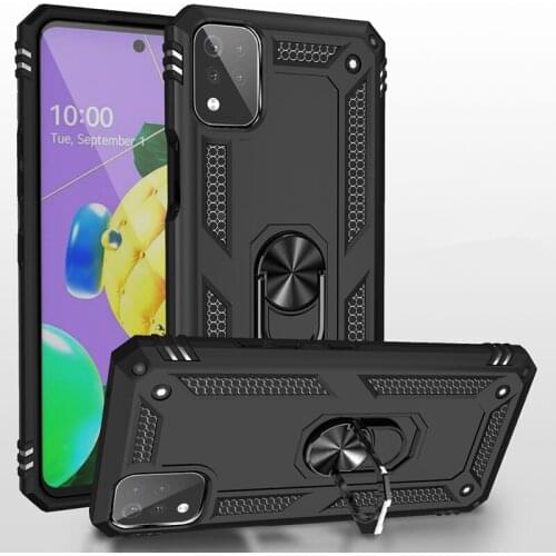 With Finger Ring PC+ TPU Hard Case for LG K 53 K22 K92 5G K51 K61 K40S K51S Q60 Q61 Q51 Stylo 6 7 5G Aristo 5 Phone Bag